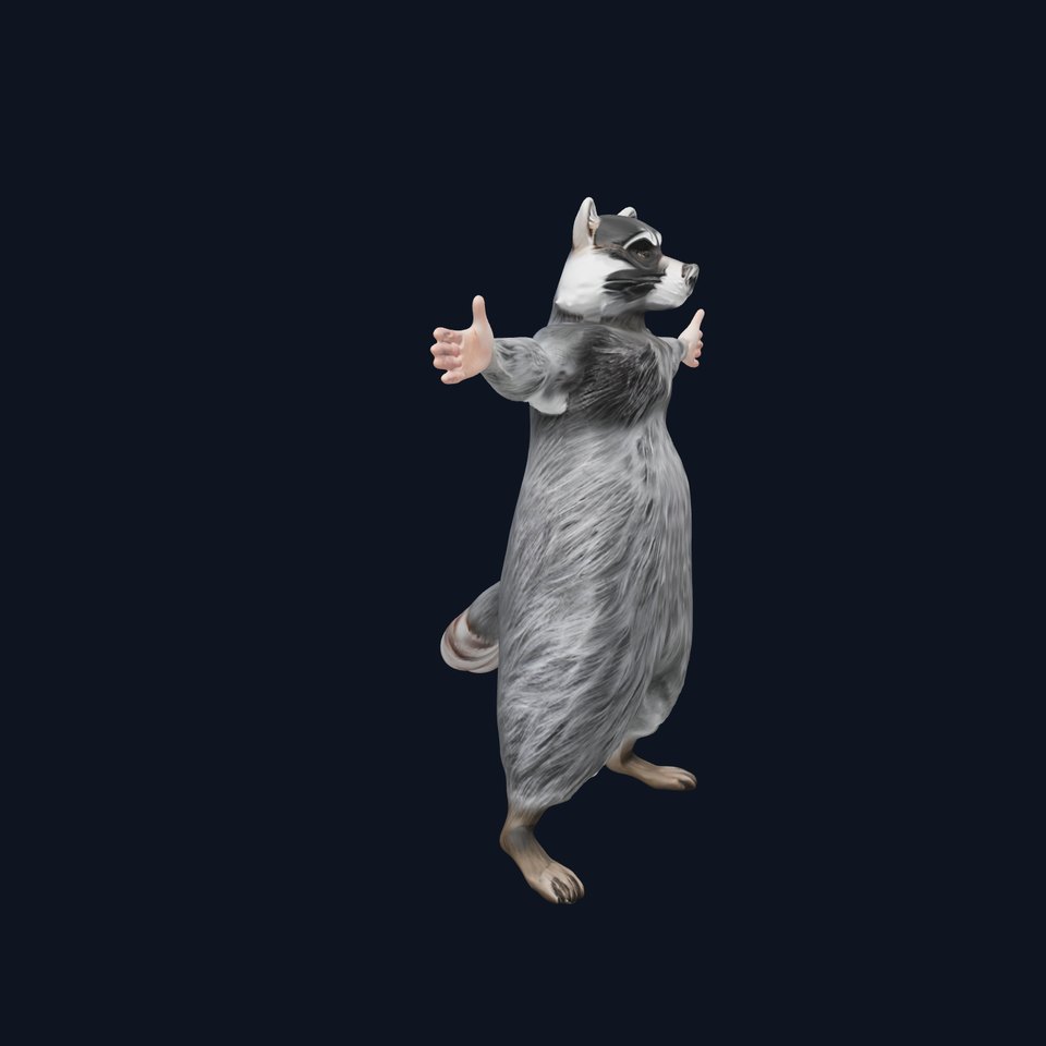 Grey Raccoon Fur model pack